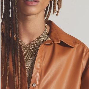 Anthropologie Faux Leather Shirt